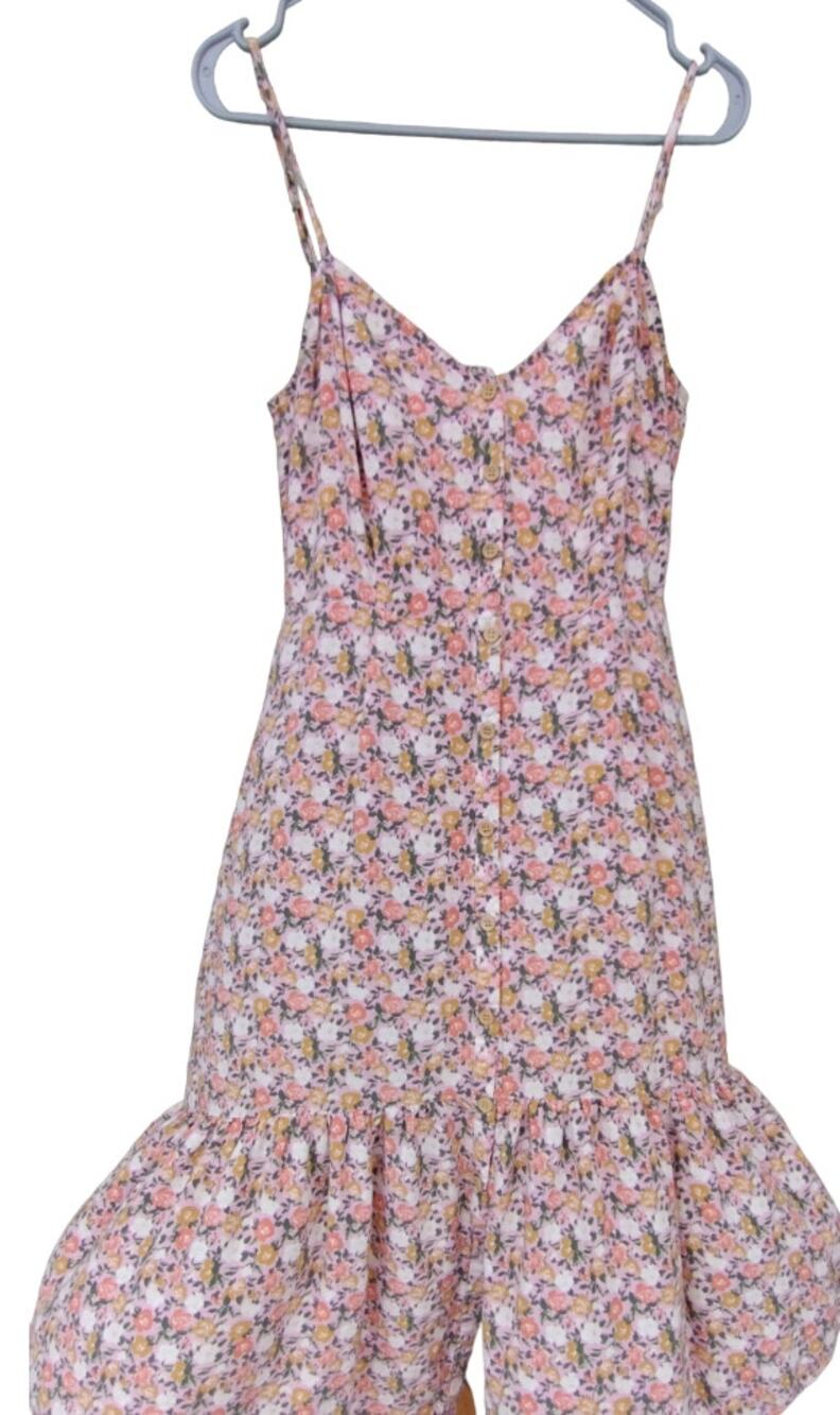 mimi chica Floral Tiered Tank Midi Dress Pink Size XL 100% Rayon Boho Spring